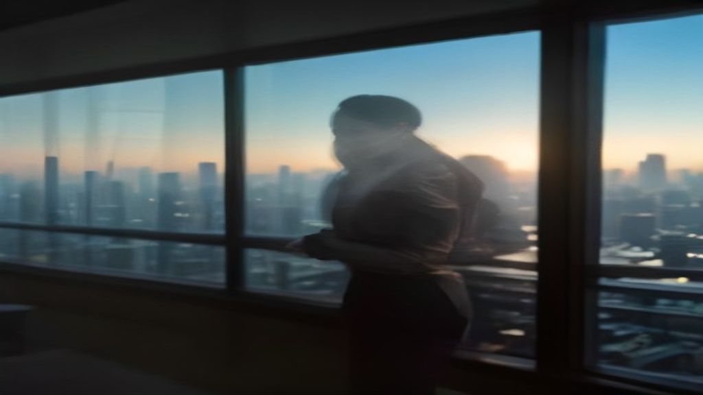 Batam hotel room window showcasing a vibrant city skyline view at night.