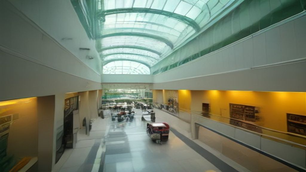 Shoppers browsing fashion stores and dining options inside a modern shopping mall in Batam.