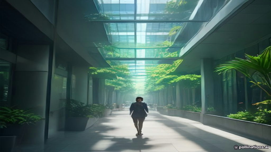 Aerial view of Mapletree Business City showcasing its modern corporate towers and lush green landscaping.